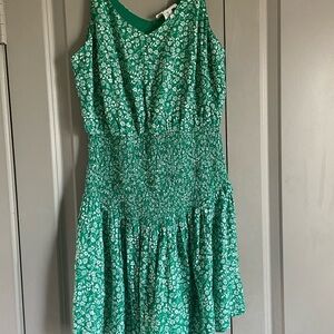 Green Sequin Sleeveless V-neck Sundress